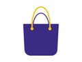 Purple tote bag Illustration. Vibrant shopper bag design in a flat style. Minimalist design. Concept of reusable bags