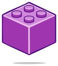 A Purple Toy Brick Illustration with Four Studs for Creative Building and Play Royalty Free Stock Photo