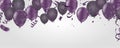 purple transparent with confetti helium balloon isolated in the