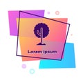 Purple Tree icon isolated on white background. Forest symbol. Color rectangle button. Vector Royalty Free Stock Photo
