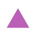 purple triangle basic shapes, geometric triangle icon, 2d shape symbol triangle