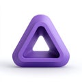 Purple Geometric Triangle 3D Render on White Background Royalty Free Stock Photo