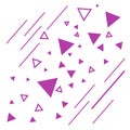Purple triangles structure. Triangles on the white backdrop. Abstract purple shapes background Royalty Free Stock Photo
