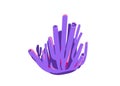 Purple tubular coral on white background