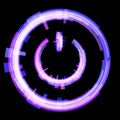 Purple turn off button, turn on. Raster. Royalty Free Stock Photo