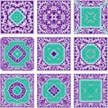 Purple and turquoise patterns