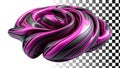 Purple twisted knot, abstract sculpture, modern art shape, decorative element png transparent image Generative AI
