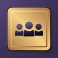 Purple Users group icon isolated on purple background. Group of people icon. Business avatar symbol - users profile icon