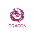 Purple vector Chinese dragon in a circle shape Royalty Free Stock Photo