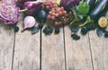 Purple vegetables and fruits. Plum, eggplant, pepper, blueberries, rowanberry. Violet organic foods high in antioxidants, anthocya Royalty Free Stock Photo