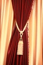 Purple velvet curtain with golden tassel