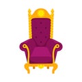 Purple velvet royal armchair or throne