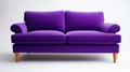 Vibrant Purple Velvet Sofa for Modern Living Room Royalty Free Stock Photo