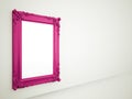 Purple vintage mirror frame rendered