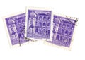 Purple vintage postage stamps from Austria..