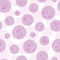 Purple violet butterflies in cute bubbles vector seamless pattern. Repeat background pattern Royalty Free Stock Photo