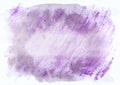 Purple and violet cloudy horizontal watercolor gradient hand drawn background. Middle part is lighter than other s