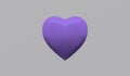 Purple Violet heart on white background valentine`s day medicinal medicine health beat