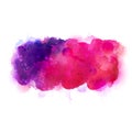 Purple, violet, lilac and pink watercolor stains. Bright color element for abstract artistic background.