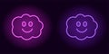 Purple and violet neon cloud with smile