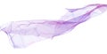 Purple Violet Organza fabric flying in curve shape, Piece of textile blue sky organza fabric throw fall in air. White background Royalty Free Stock Photo