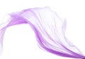 Purple Violet Organza fabric flying in curve shape, Piece of textile blue sky organza fabric throw fall in air. White background Royalty Free Stock Photo