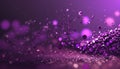 Purple and violet sparkly bokeh background with glitter texture. Royalty Free Stock Photo