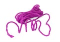 The purple violet violaceous rope in the coil