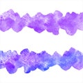 Purple, violet watercolor borders, brush strokes, uneven stripes