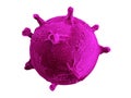 Purple virus or bacteria molecule microbe isolated on a white background 3d rendering Royalty Free Stock Photo