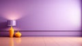 a purple wall with a lamp and a vase on it Royalty Free Stock Photo