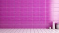 Purple Wall Texture 3d Rendered Bathroom Decor In Dark Pink And White