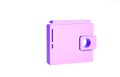Purple Wallet icon isolated on white background. Purse icon. Cash savings symbol. Minimalism concept. 3d illustration 3D