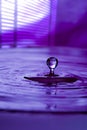 Purple water drop and splash Royalty Free Stock Photo