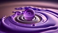 Purple water drop splashing on the surface. 3d rendering