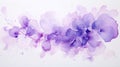 Ethereal Abstractions: Violet Watercolour Painting On White Background With Purple Corners