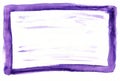 Purple watercolor hand drawn frame colorful background Royalty Free Stock Photo