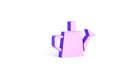 Purple Watering can icon isolated on white background. Irrigation symbol. Minimalism concept. 3d illustration 3D render