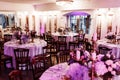 Purple wedding reception uplighting Royalty Free Stock Photo