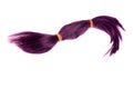 Purple weft of hair isolated Royalty Free Stock Photo