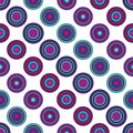 Purple and white circles seamless vector pattern.