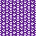 Purple and White Dog Paw Prints Tile Pattern Repeat Background Royalty Free Stock Photo