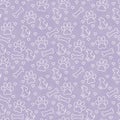 Purple and White Doggy Tile Pattern Repeat Background Royalty Free Stock Photo