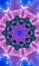 Purple White and Indigo Star Kaleidoscope Wallpaper Vertical image Royalty Free Stock Photo