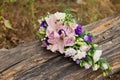 Purple and white, pink wedding bouquet Royalty Free Stock Photo