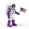 Purple and White Toy Astronaut Icon isolated on white background Royalty Free Stock Photo