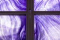 Purple painted window Royalty Free Stock Photo