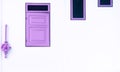 Purple window with vintage style on white wall Royalty Free Stock Photo