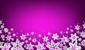 Purple winter background with snowflakes.