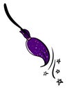 Purple witch broom, illustration, vector